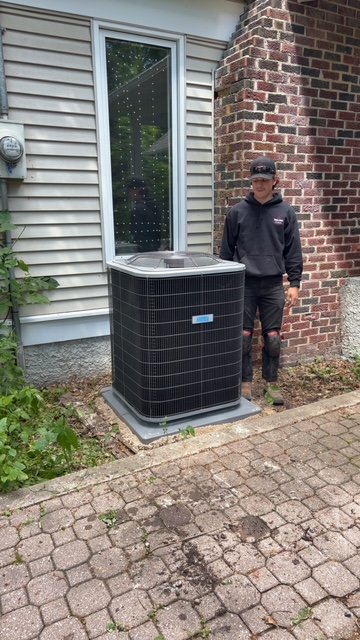 HVAC install with tools and wrench
